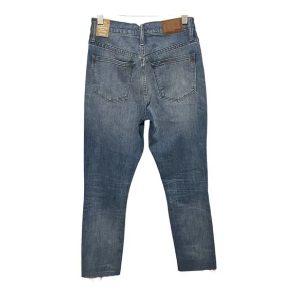 Madewell Size 24 The High Rise Slim Distressed Raw Hem Boyfriend Jeans N… - Picture 3 of 10